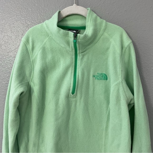 The North Face womens XSmall mint pastel green quarter zip pullover fleece sweat - Picture 3 of 6